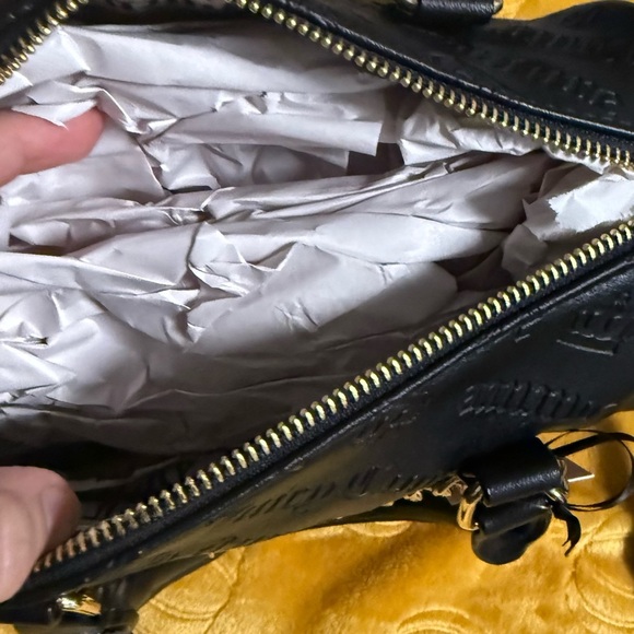 Juicy Couture Black Satchel with Gold Charm Chain - Picture 15 of 15